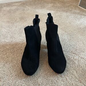 Black suede booties